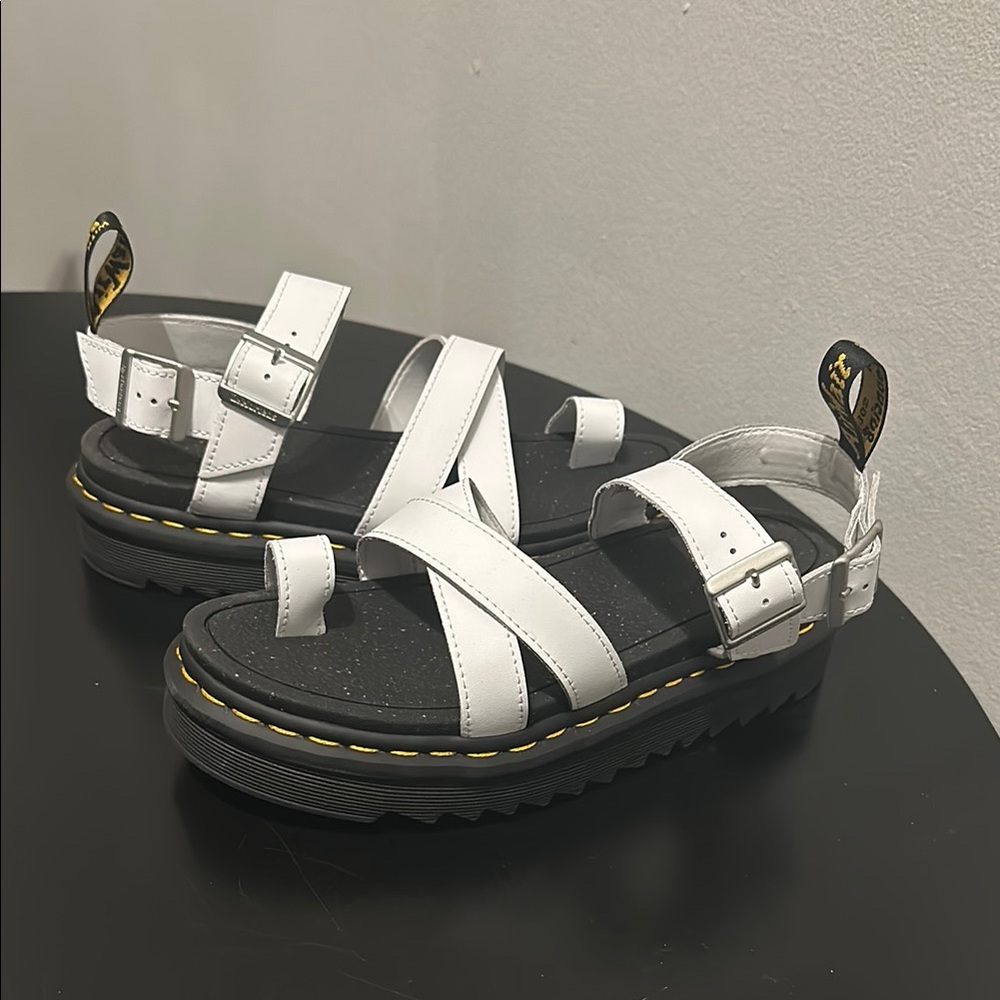 Dr. Martens White Leather Sandals
